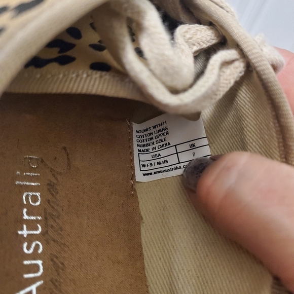 EMU Australia Agonis Leopard Print Sneaker Flats, Size 9, Laceup Ret. $80 - Picture 8 of 11